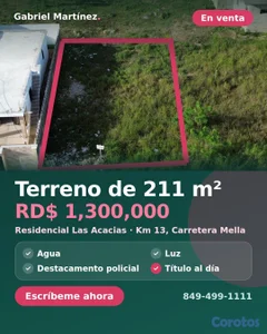 Solar en venta en Residencial Las Acacias | Km 13 