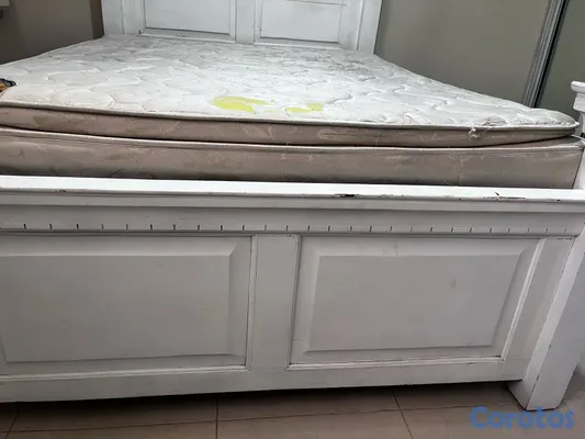 muebles y colchones - cama en roble auténtica con colchón incluido  2
