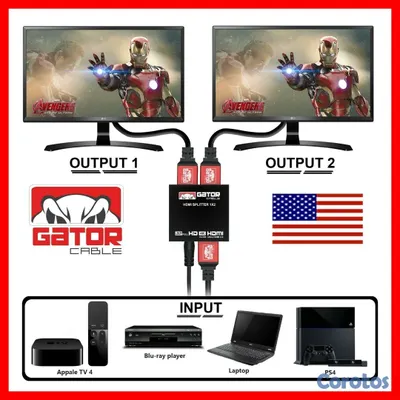 accesorios para electronica - ADAPTADOR HDMI HUB SPLITTER (ESPEJO) 1X2 4K 2.0 6