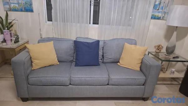 muebles y colchones - Muebles de 3 y 2 plazas en tela gris de calidad 2