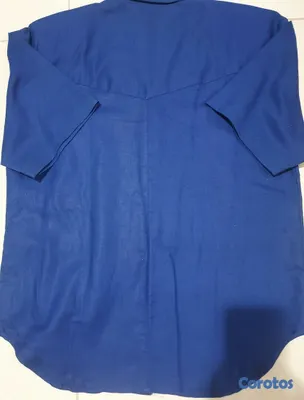 ropa para mujer - Preciosa blusa camisera azul royal, un arte en bolsillos y su corte. 7