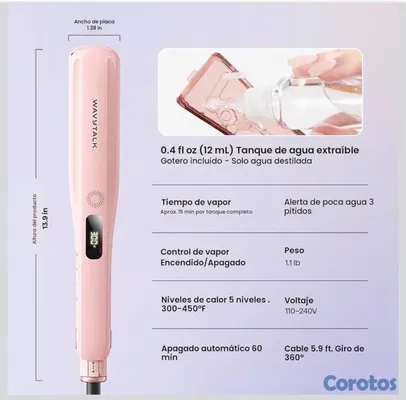 salud y belleza - Wavytalk Plancha de pelo a vapor para menos daño por calor 6