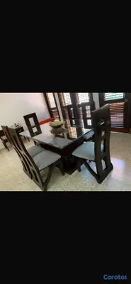 muebles y colchones - Juego de comedor de 6 sillas de buena calidad  2