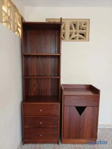 🪵 Librero + Gabinete en Caoba Maciza (Para Restaur