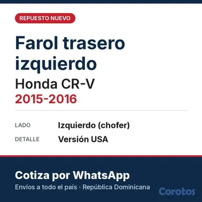 repuestos - Faroles traseros y pantallas nuevas – Toyota, Hyun 10