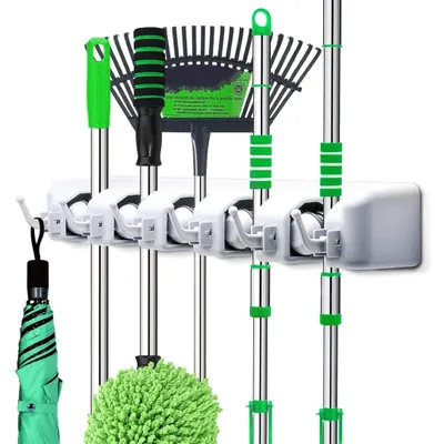 herramientas, jardines y exterior - Soporte para suape y escoba, organizador de herramientas  lampazo trapeador   5