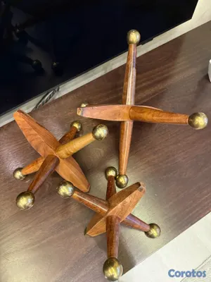 decoración y accesorios - Trío decorativo de Jacks en madera  4