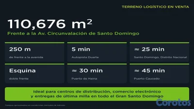 Terreno logístico en venta El Higüero, 11 ha de esquina con frente