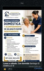 AGENCIA SOLICITA DOMÉSTICAS COMPLETAS CON EXPERIEN