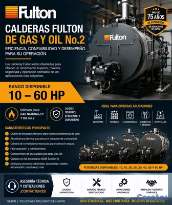 equipos profesionales - Calderas Fulton Serie FB-A · Gas/Oil No. 2 · 10–60 HP 2