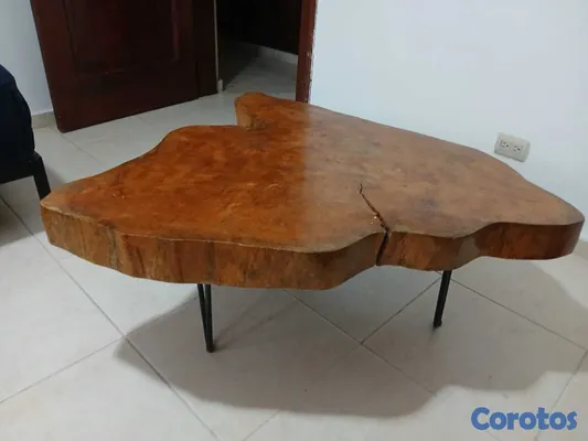 decoración y accesorios - VENDO MESA PARA SALA O TERRAZA TRONCO DE MADERA 5