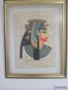 Ven hermoso papiro original preciosamente enmarcad