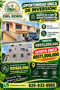 🏢OPORTUNIDAD ÚNICA DE INVERSIÓN - EDIFICIO CON 9 APARTAMENTOS 😍
