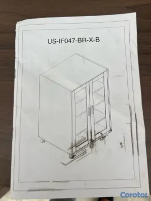 cocina - Gabinete de almacenamiento con 4 niveles ajustable en altura, puerta en cristal. 5