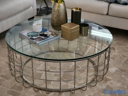 muebles y colchones - Mesa de centro redonda usado 10