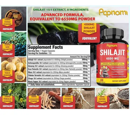 Salud y Equipamiento Médico - Shilajit 6550 Mg 150cap Papnami - - Unidad A $1439 2