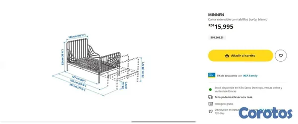 muebles y colchones - CAMA EXTENDIBLE IKEA INCLUYE TABLILLA 4