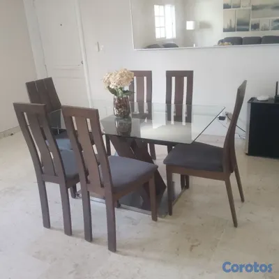 muebles y colchones - vendo juego de comedor de 6 sillas,  3