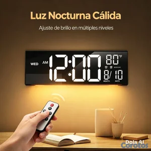 Reloj de pared digital LED inteligente con gran pa