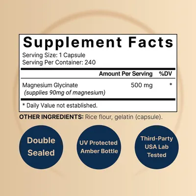 Salud y Equipamiento Médico - Glicinato De Magnesio 500mg 240cap Naturebell 2