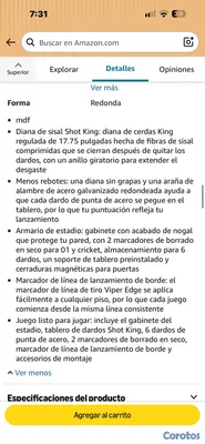 hobby y coleccion - Juego de Dardos Profesional Viper Stadium Shot King con Gabinete 3
