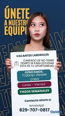 empleos disponibles - 🚀Estamso contratando:Forma parte de nuestro equipo de Majeting. has Diferencia. 4