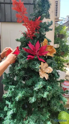 decoración y accesorios - En venta árbol de Navidad con Luces incorporadas y flores.  2