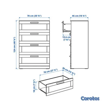 muebles y colchones - Gavetero vertical blanco (usado) 4