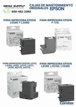 impresoras y scanners - cajas de mantenimientos  y botella de tinta epson 