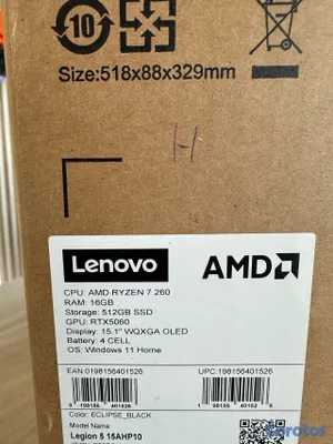 computadoras y laptops - LENOVO LEGION 5 15.1" OLED 165Hz AMD Ryzen 7 260 16GB RAM 512GB SSD RTX-5060 8GB 2