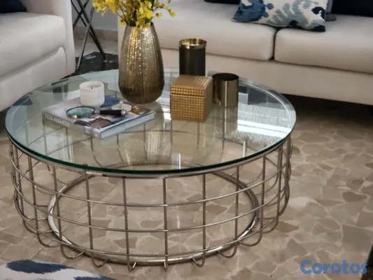 muebles y colchones - Mesa de centro redonda usado 2
