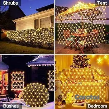 decoración y accesorios - Malla de Luces Navideña 3 Metros por 2 Metros, multicolor , amarillo cálido y bl 3
