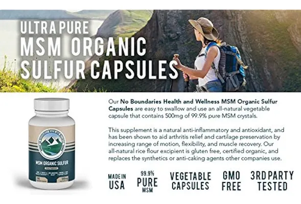 Salud y Equipamiento Médico - Msm Azufre Organico Premium 180 Capsulas Desintoxicante 4