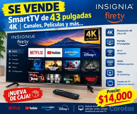 electrodomesticos - Vendo TV de 43 pg nueva de caja, canales y pelicul 2