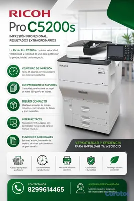impresoras y scanners - IMPRESORA RICOH PRO C5200s 8