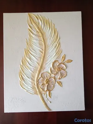 arte y antigüedades - Plumas y flores  2