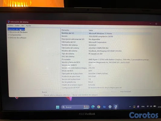 computadoras y laptops - asus vivibook, 8 memoria ram, 256 de almacenamiento y procesor AMD ryzen 3  5