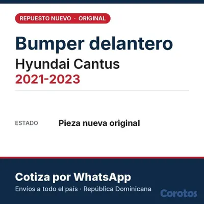 repuestos - Bumper delantero y trasero nuevo – Toyota, Hyundai 10