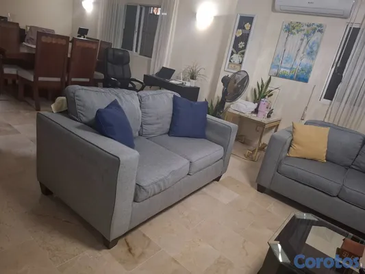 muebles y colchones - Muebles de 3 y 2 plazas en tela gris de calidad 4