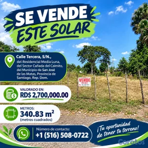 se vende este solar en San José de las matas 

📐 Área: 340.83 m
