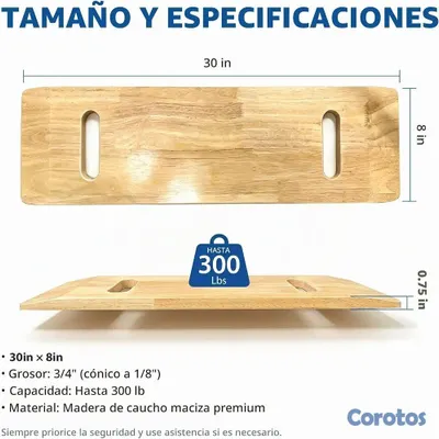 Salud y Equipamiento Médico - Tabla de transferencia de madera  6