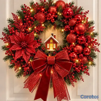 decoración y accesorios - Coronas navideñas personalizadas 4