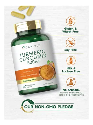 Salud y Equipamiento Médico - Carlyle Curcuma Curcumina Con Bioperine | 500 Mg | 180 Capsulas 4
