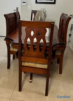 muebles y colchones - Juego Comedor  6 sillas con su mesa 100% Caoba  3