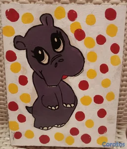 Cuadrito de Dormitorio de Hipopótamo Bebé 