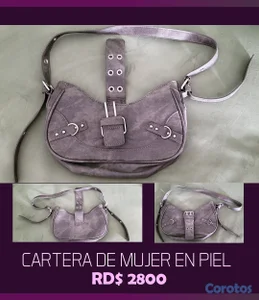 cartera en piel gris 