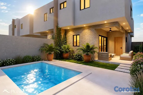 casas - VILLAS TIPO DUPLEX DE 3 HAB EN DOWNTOWN PUNTA CANA I RESIDENCIAL BAVARO PC 3