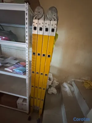 herramientas, jardines y exterior - Escalera Articulada Multiuso / Plegable en Aluminio y Amarillo 2