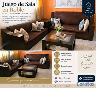 Juego de sala en Roble