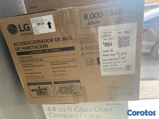 aires acondicionados y abanicos - Aire acondicionado LG de ventana 8,000 BTU 





LG modelo LT0816CER
 2
